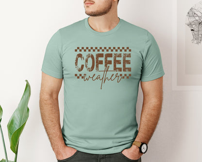 brand:Bella Canvas|color:Dusty Blue|Coffee Weather Coffee Season 3 Graphic T-Shirt