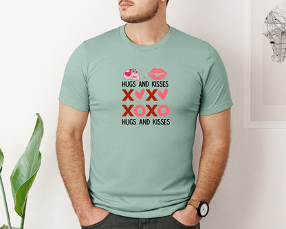 brand:Bella Canvas|color:Dusty Blue|Happy Valentines Day 26 Graphic T-Shirt