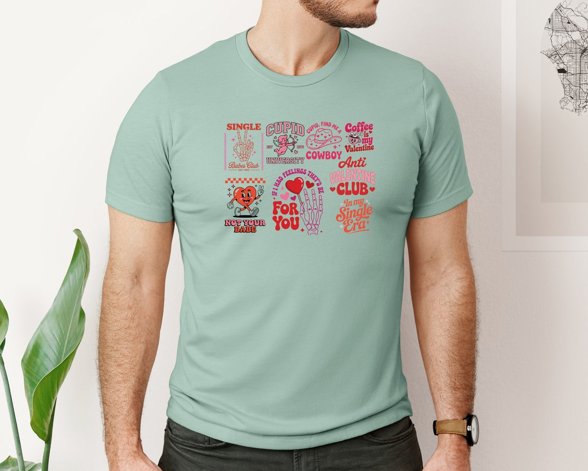 brand:Bella Canvas|color:Dusty Blue|Funny Valentine Quote 4 Graphic T-Shirt