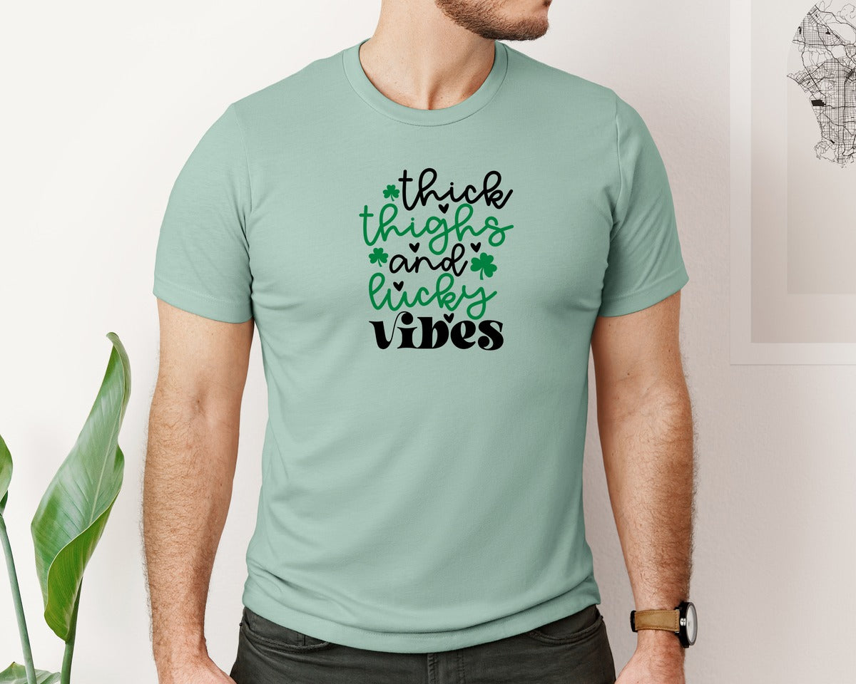 brand:Bella Canvas|color:Dusty Blue|Boho St Patricks Day Graphic T-Shirt