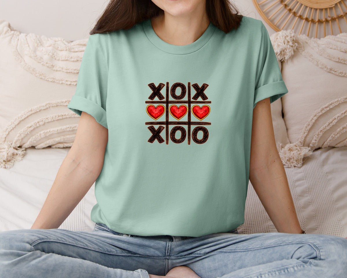 brand:Bella Canvas|color:Dusty Blue|Valentines Day Love Game Design Graphic T-Shirt