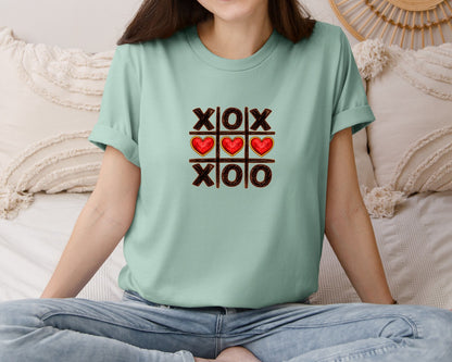 brand:Bella Canvas|color:Dusty Blue|Valentines Day Love Game Design Graphic T-Shirt