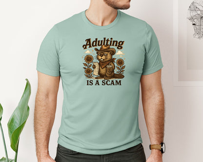 brand:Bella Canvas|color:Dusty Blue|Snarky Sarcastic Animal Graphic T-Shirt