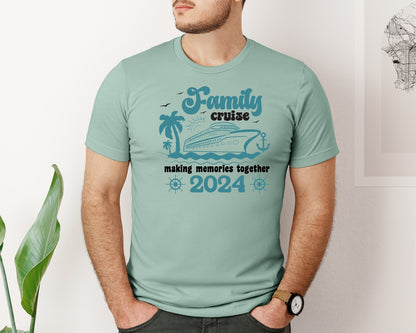 brand:Bella Canvas|color:Dusty Blue|Cruise Family Cruise 2024 Graphic T-Shirt
