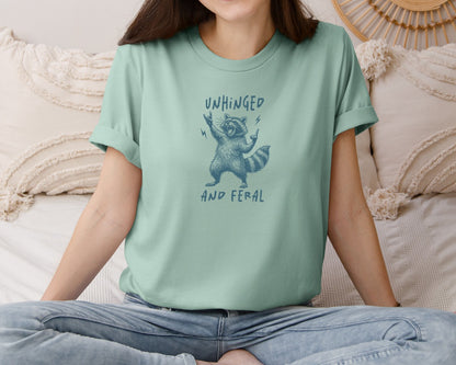 brand:Bella Canvas|color:Dusty Blue|Sarcastic Funny Raccoon Graphic T-Shirt