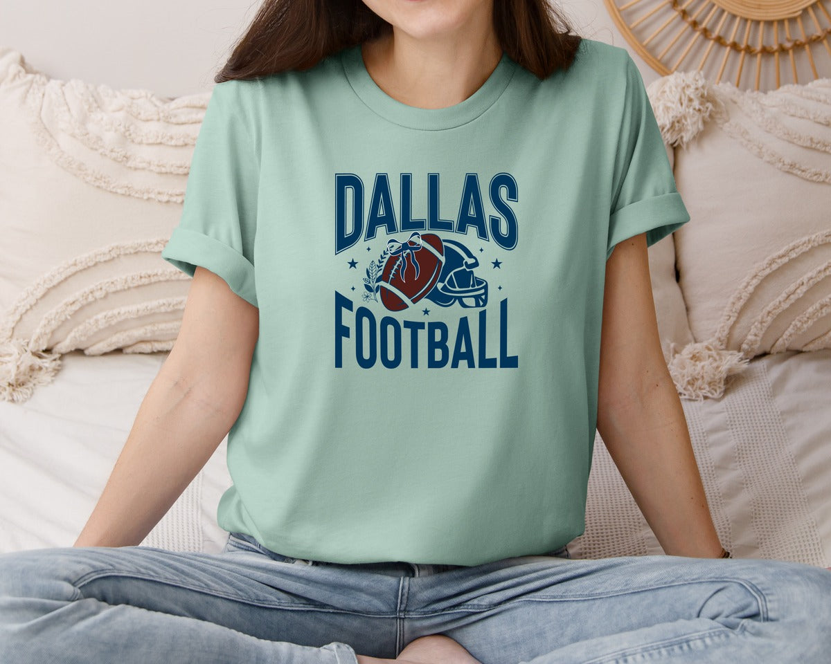 brand:Bella Canvas|color:Dusty Blue|Dallas Football Graphic T-Shirt