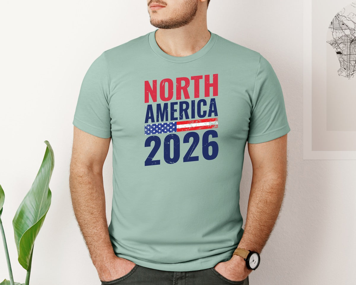 brand:Bella Canvas|color:Dusty Blue|North America 2026 Sport Usa Team 2026 Graphic T-Shirt