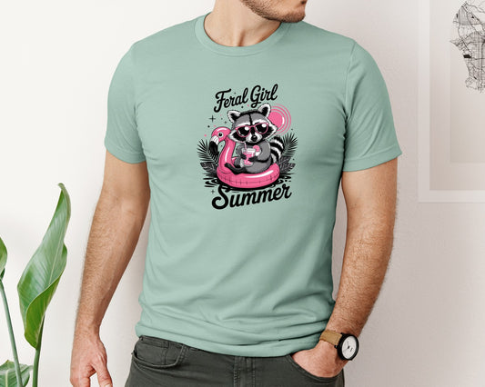 Feral Girl Retro Summer Vibes Graphic T-Shirt