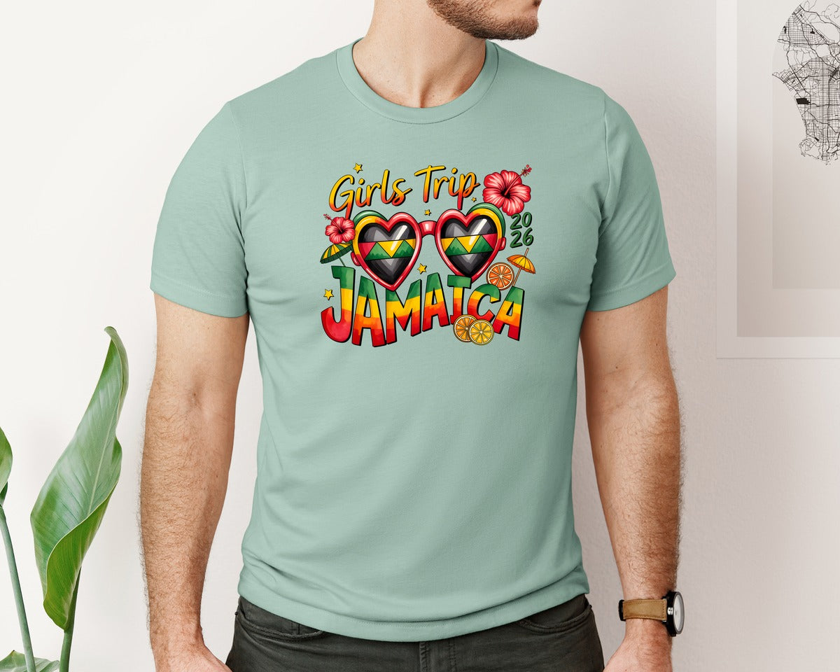 brand:Bella Canvas|color:Dusty Blue|Girls Trip Jamaica 2026 Graphic T-Shirt