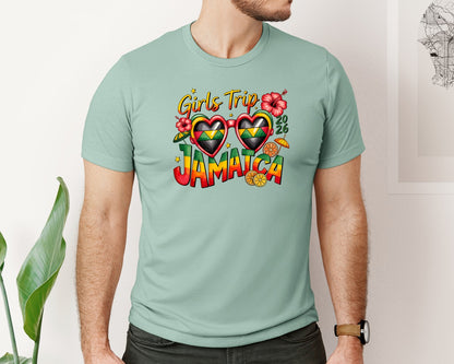 brand:Bella Canvas|color:Dusty Blue|Girls Trip Jamaica 2026 Graphic T-Shirt