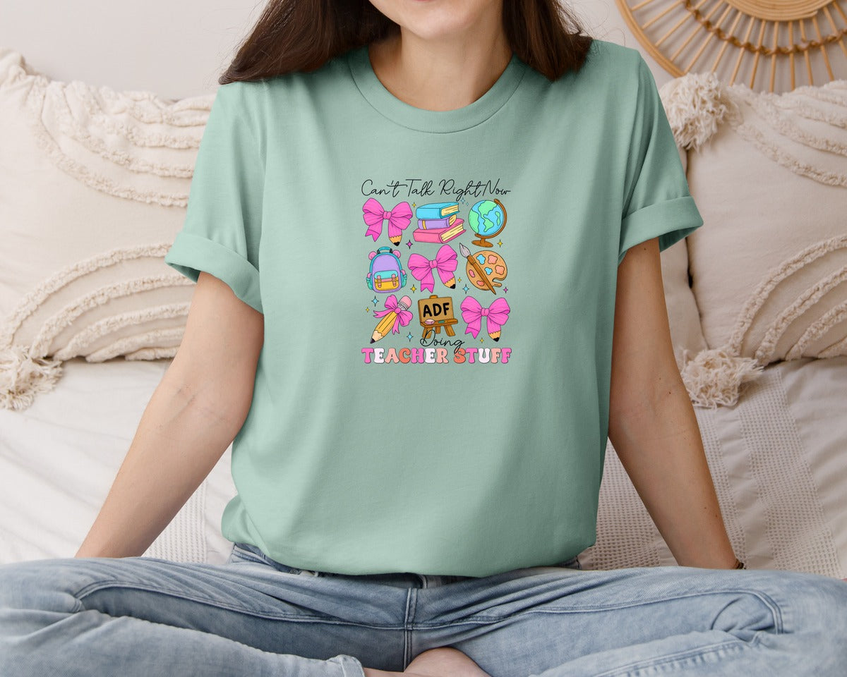 brand:Bella Canvas|color:Dusty Blue|Doing Teacher Stuff Teacher Graphic T-Shirt