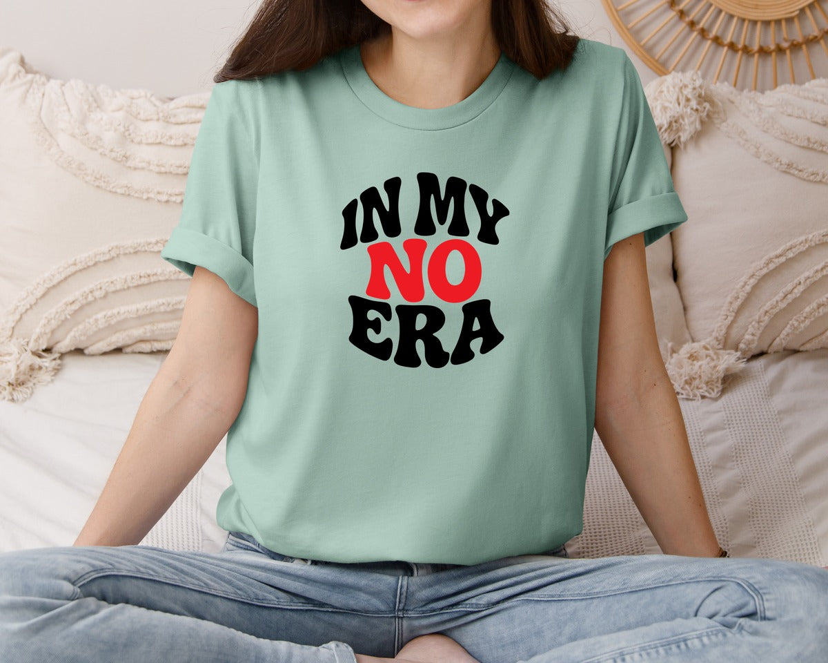 brand:Bella Canvas|color:Dusty Blue|Retro In My No Era T Shirt Design Graphic T-Shirt