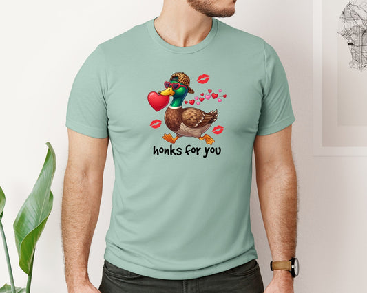 Valentines Goose Honk Graphic T-Shirt