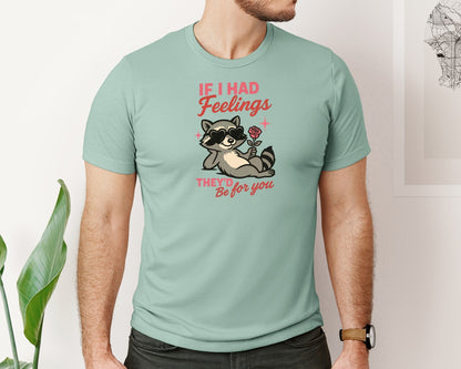 brand:Bella Canvas|color:Dusty Blue|Funny Anti Valentine Raccoon 2 Graphic T-Shirt