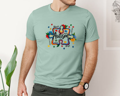brand:Bella Canvas|color:Dusty Blue|Autism Advocate Dignity Equality 2 Graphic T-Shirt