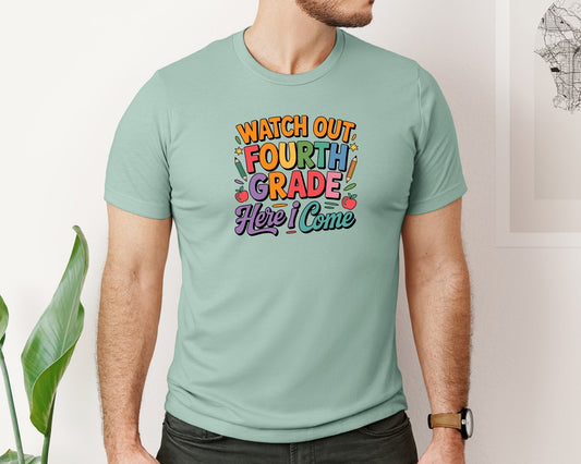 Watch Out Fourth Grade Teacher Graphic T-Shirt