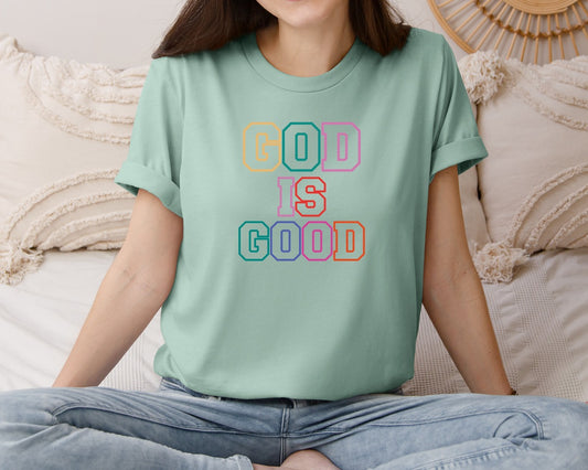 Doodle God Is Good Preppy Retro Chr Graphic T-Shirt
