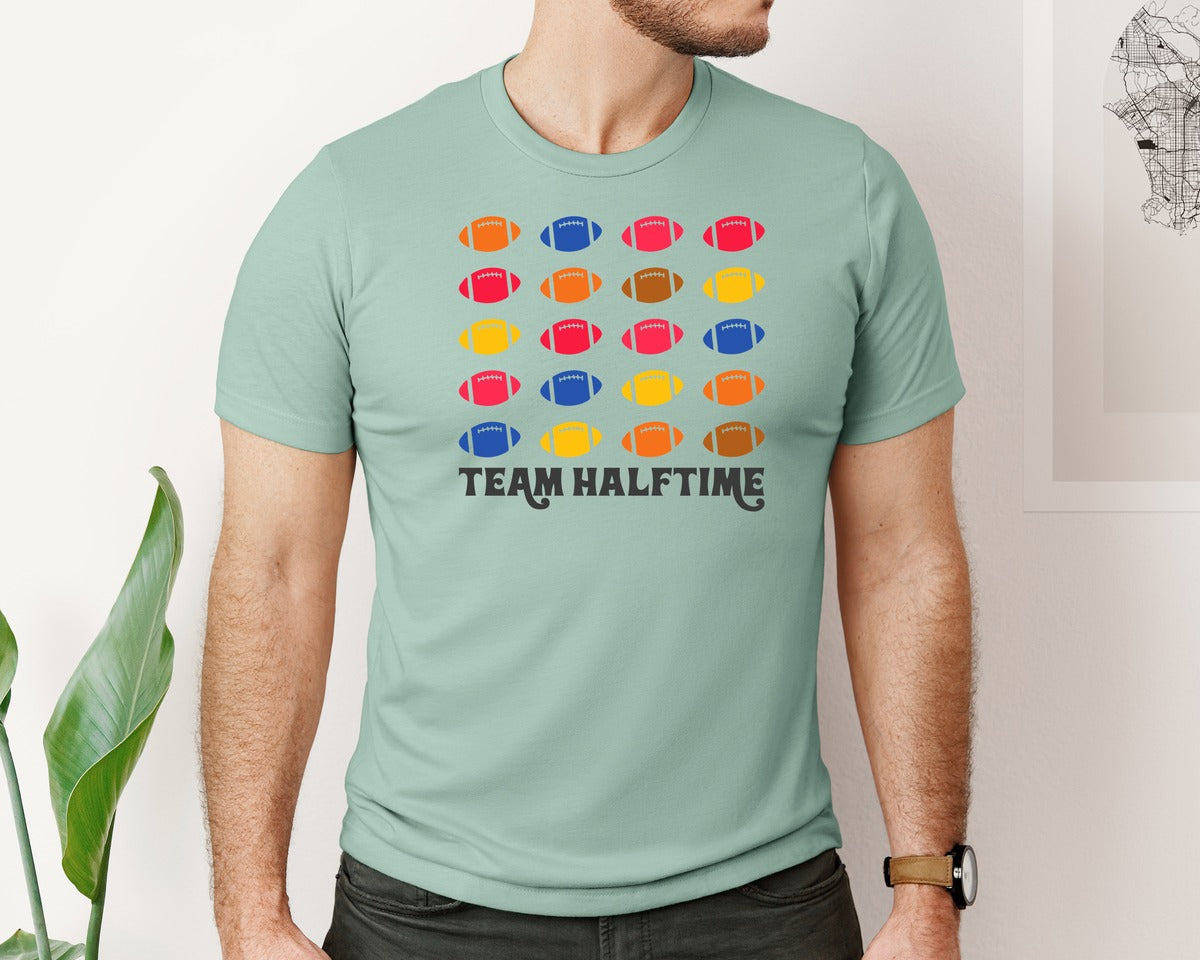 brand:Bella Canvas|color:Dusty Blue|Retro Super Bowl 4 Graphic T-Shirt