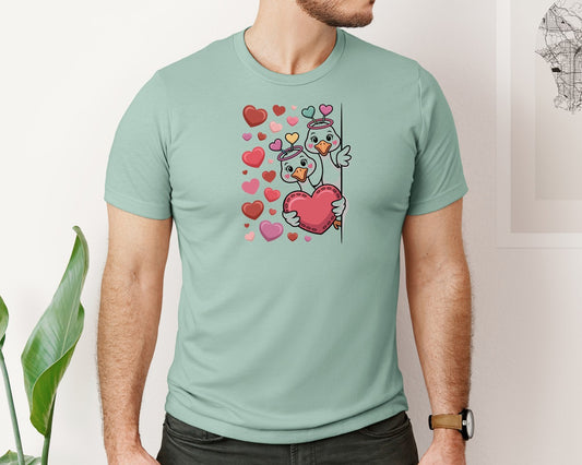 Funny Valentine Goose Valentines Day 9 Graphic T-Shirt