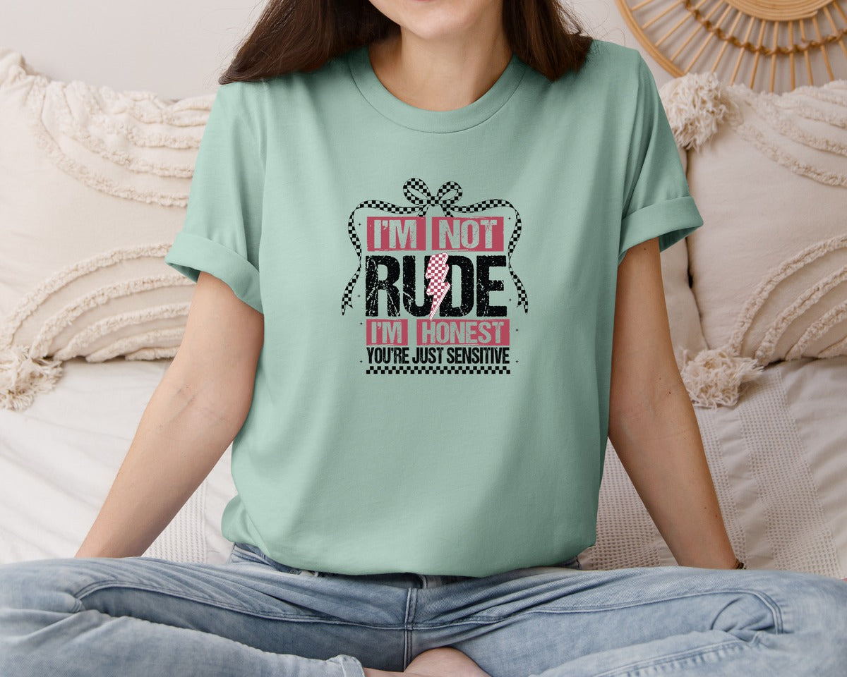 brand:Bella Canvas|color:Dusty Blue|Im Not Rude Snarky Sarcastic 2 Graphic T-Shirt