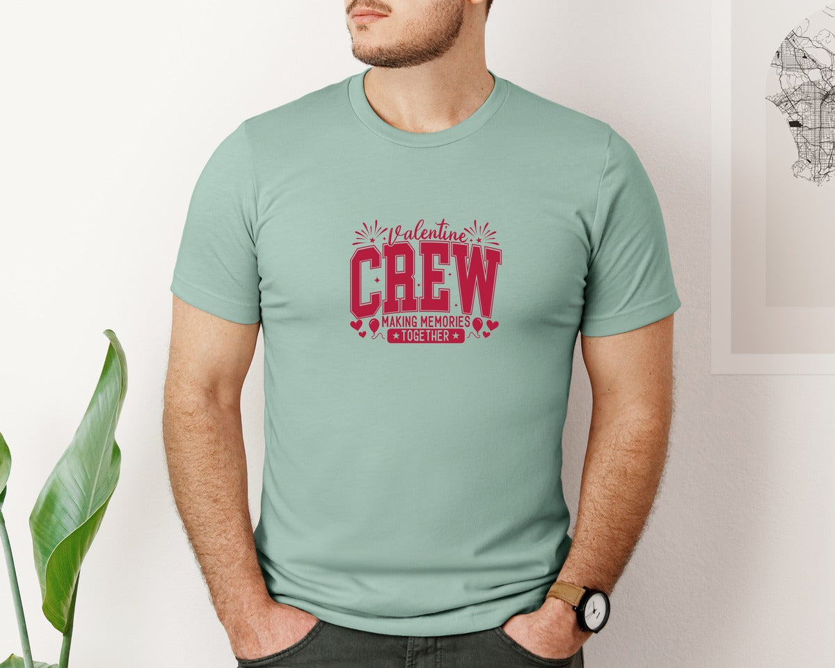 brand:Bella Canvas|color:Dusty Blue|Valentines Crew 2026 Valentines Graphic T-Shirt