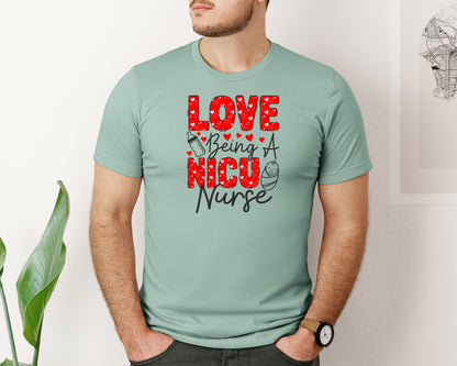 brand:Bella Canvas|color:Dusty Blue|Nurse Valentines Day T Shirt 6 Graphic T-Shirt