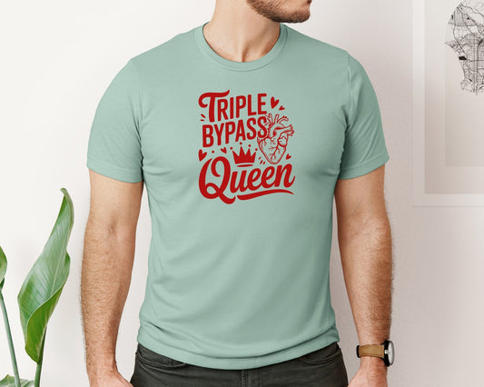 Triple Bypass Queen Heart Survivor Graphic T-Shirt