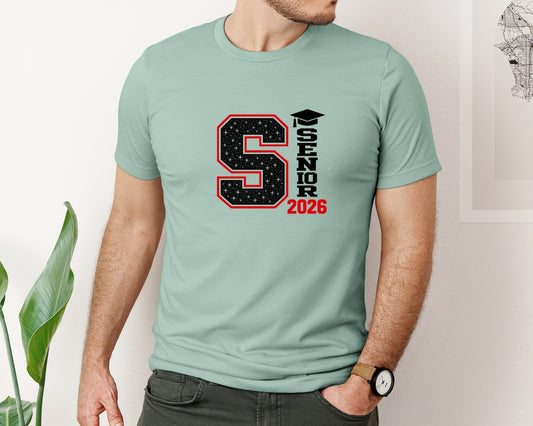 Senior 2026 Letter S Graphic T-Shirt