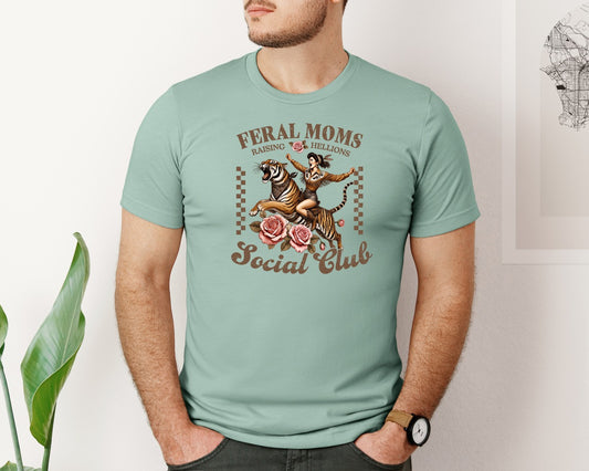 Funny Mothers Day Feral Moms Social Club Graphic T-Shirt