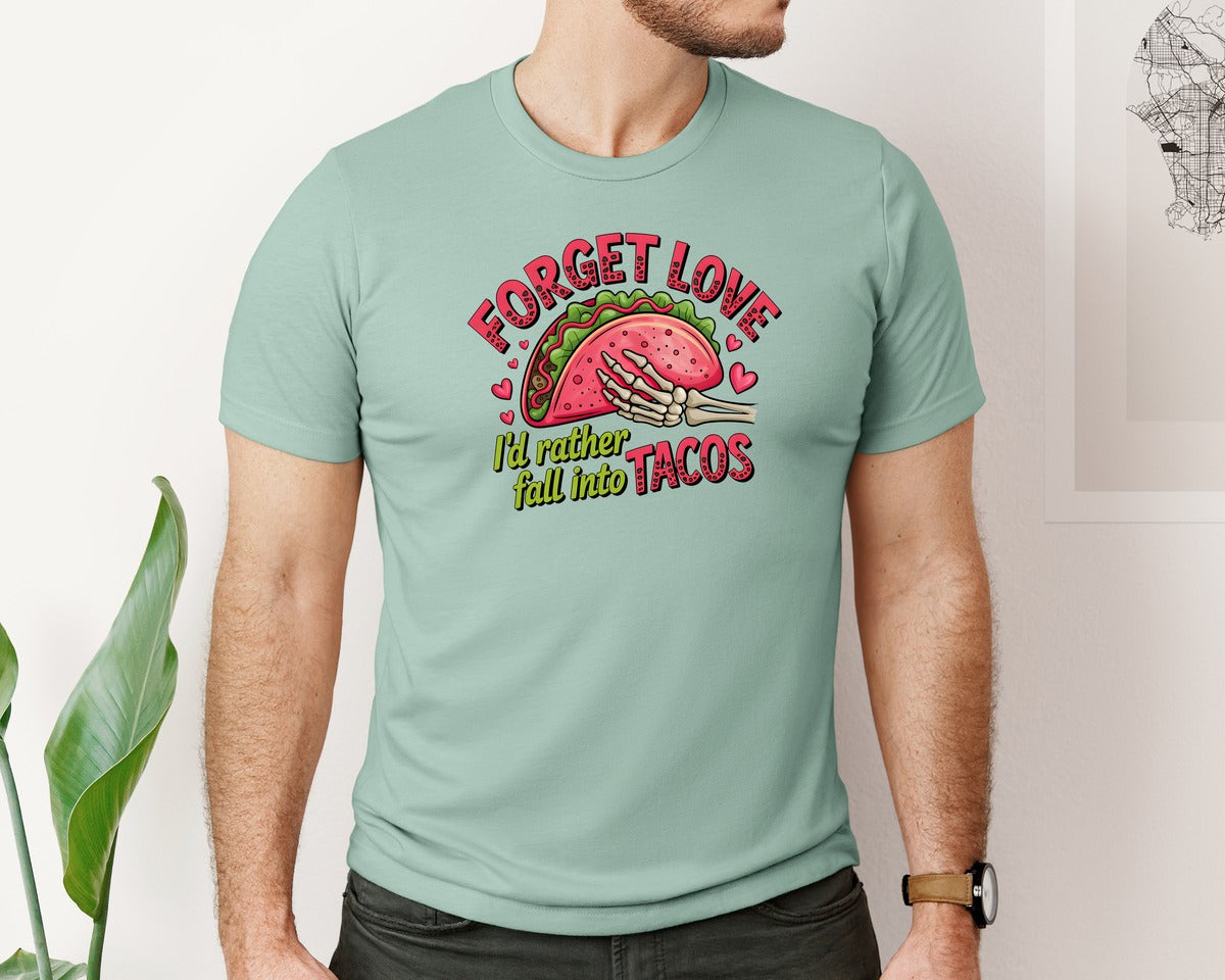 brand:Bella Canvas|color:Dusty Blue|Tacos Mexican Tacos Graphic T-Shirt