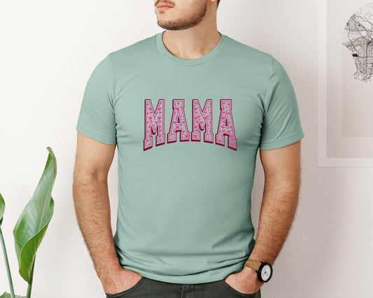Mama Valentines Heart Mama Graphic T-Shirt