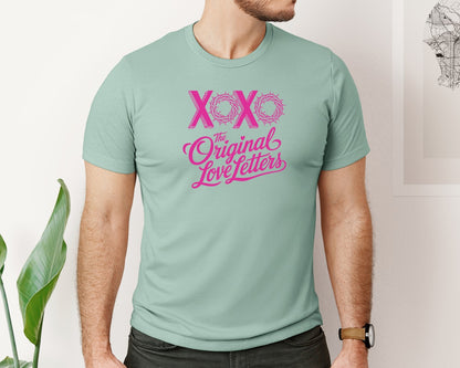 brand:Bella Canvas|color:Dusty Blue|Christian Love Religious Valentine Graphic T-Shirt