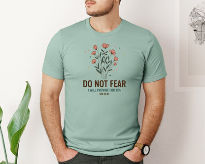 brand:Bella Canvas|color:Dusty Blue|Do Not Fear I Will Provide For You Graphic T-Shirt