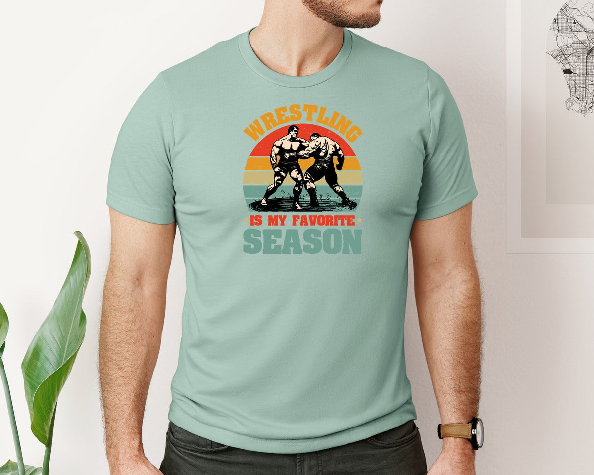 brand:Bella Canvas|color:Dusty Blue|Wrestling T Shirt Design 48 Graphic T-Shirt