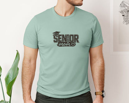 brand:Bella Canvas|color:Dusty Blue|Distressed Senior Mom 2026 Design Graphic T-Shirt