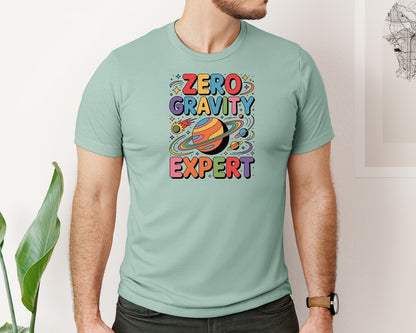 brand:Bella Canvas|color:Dusty Blue|Zero Gravity Expert Astronaut Art Graphic T-Shirt