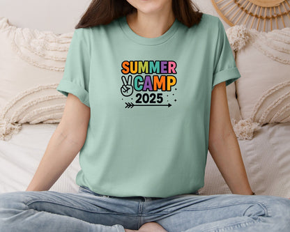 brand:Bella Canvas|color:Dusty Blue|Summer Camp 2025 Fun Youth Camp Shirt Graphic T-Shirt