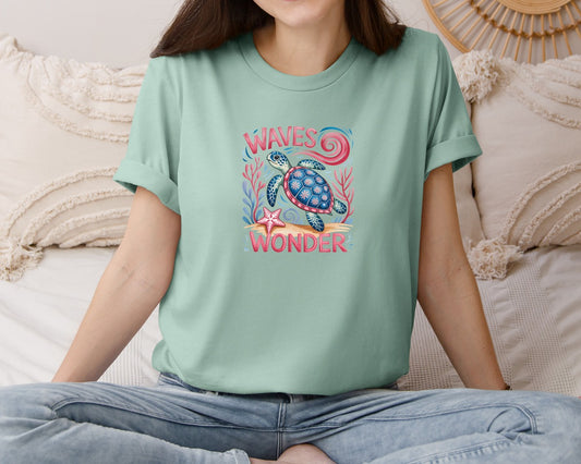 Turtle Whimsical Ocean Quote Art Graphic T-Shirt