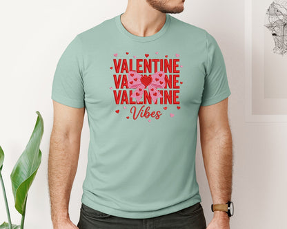 brand:Bella Canvas|color:Dusty Blue|Coquette Bow Valentine Shirt Graphic T-Shirt