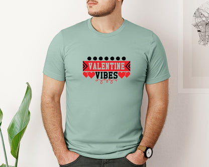 brand:Bella Canvas|color:Dusty Blue|Valentine Vibes 62 Graphic T-Shirt