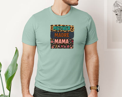 brand:Bella Canvas|color:Dusty Blue|Funny Mom Life 4 Graphic T-Shirt
