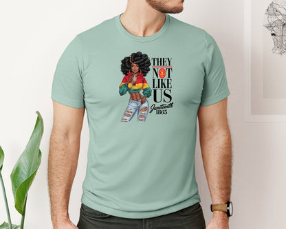 brand:Bella Canvas|color:Dusty Blue|Juneteenth They Not Like Us Black Histor 7 Graphic T-Shirt
