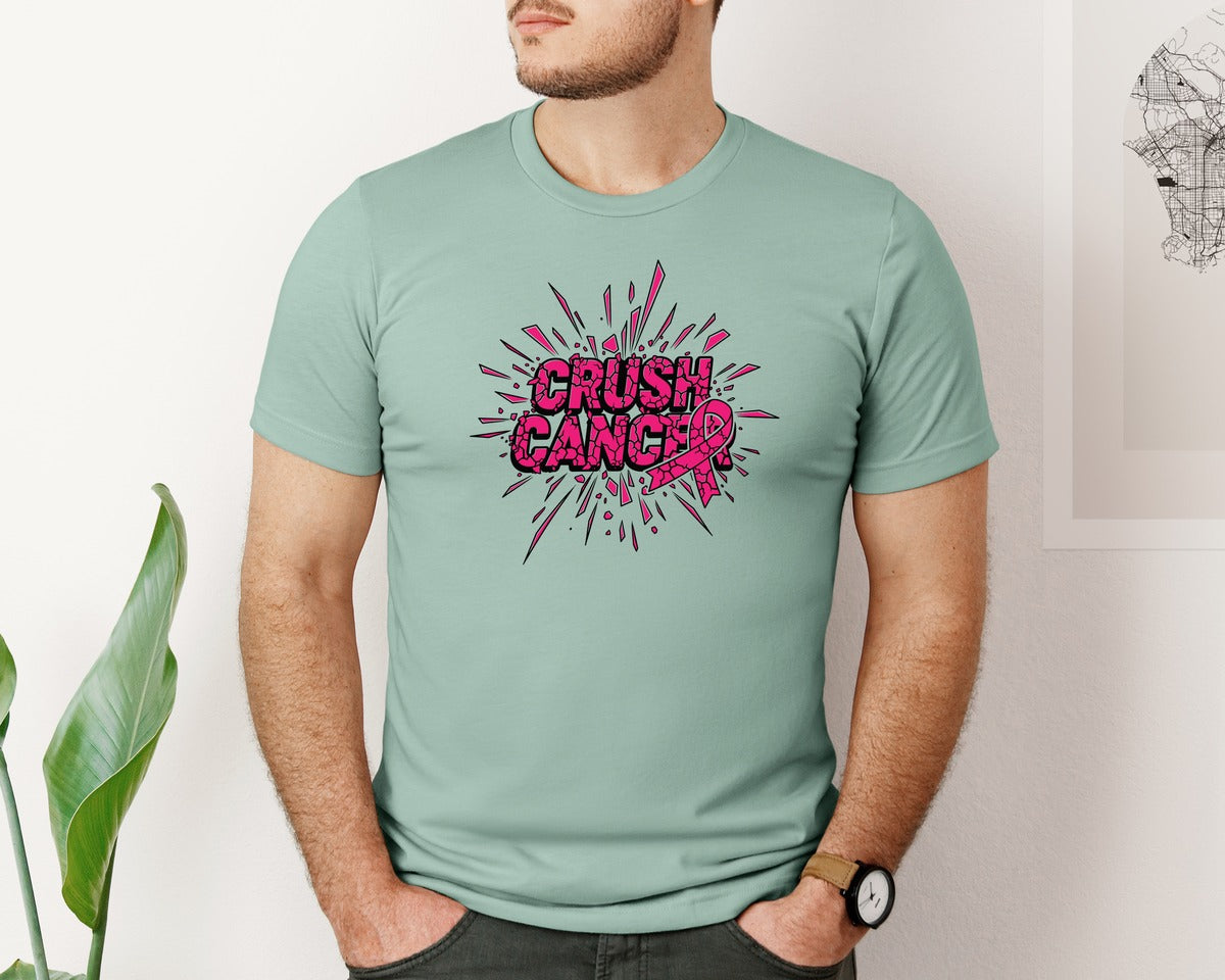 brand:Bella Canvas|color:Dusty Blue|Crush Cancer 141 Graphic T-Shirt