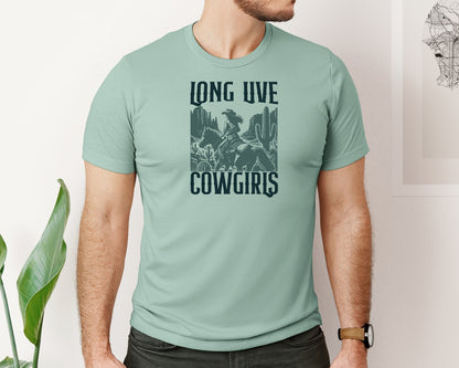 brand:Bella Canvas|color:Dusty Blue|Long Live The Cowgirls Cowgirls Graphic T-Shirt