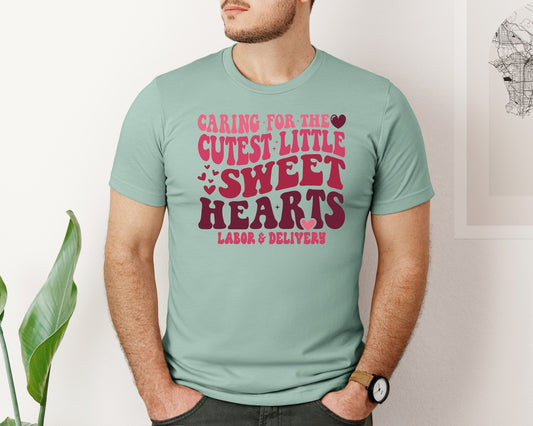 Labor Delivery Nurse Valentine Graphic T-Shirt