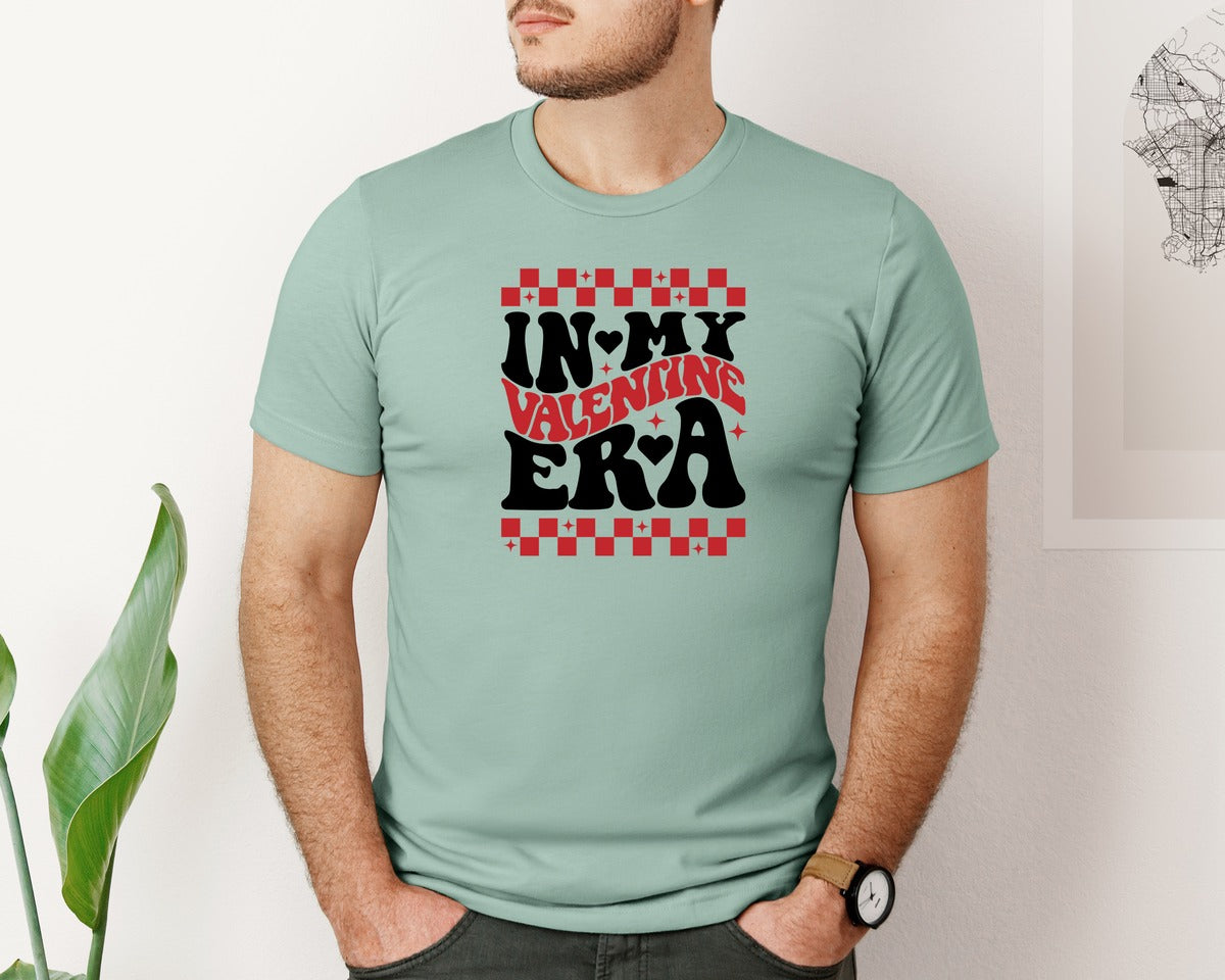 brand:Bella Canvas|color:Dusty Blue|In My Valentine Era Trendy Valentines Graphic T-Shirt