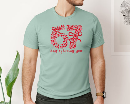 brand:Bella Canvas|color:Dusty Blue|67 Day Of Loving You Hearts Graphic T-Shirt
