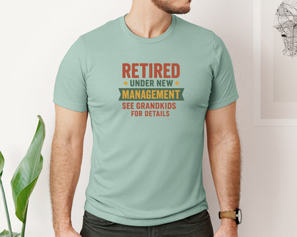 brand:Bella Canvas|color:Dusty Blue|Retired Under New Management 9 Graphic T-Shirt