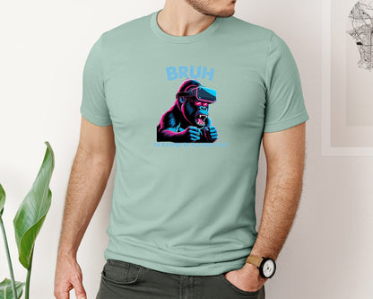 brand:Bella Canvas|color:Dusty Blue|Bruh Id Rather Be Playing Tag T Shirt Graphic T-Shirt