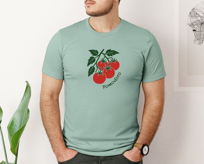 brand:Bella Canvas|color:Dusty Blue|Italian Summer Pomodoro Tomato Graphic T-Shirt